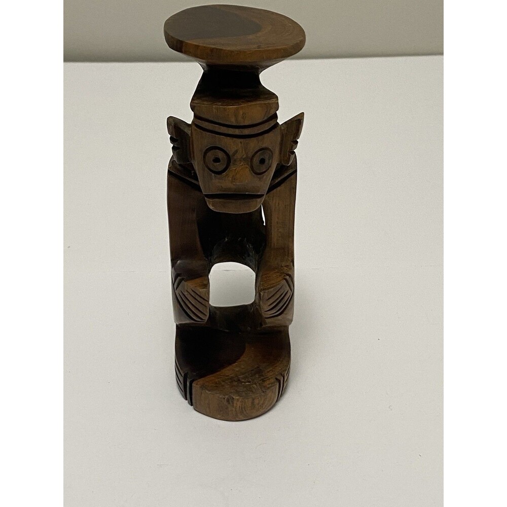 Vintage Taino  Deity Carved Wooden Statue Caribbean 7.5”